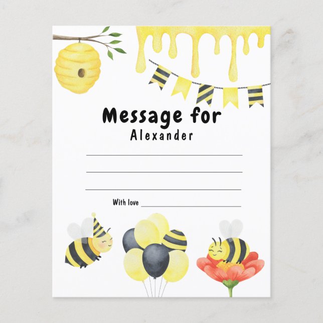 Bee Day Time Capsule Message (Front)
