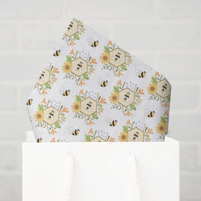 Bee Decoupage Tissue Paper, Bumblebee Paper (Gift Bag)