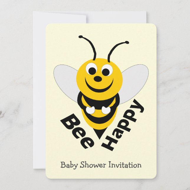 Bee Design Baby Shower Invitation (Front)