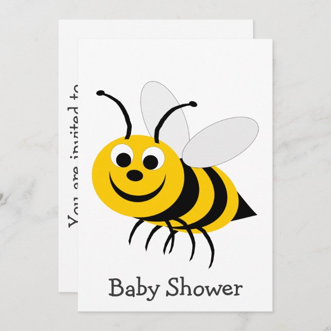 Bee Design Baby Shower Invitation (Front/Back)