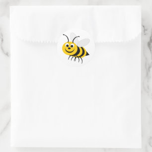 Bee Design Classic Round Sticker