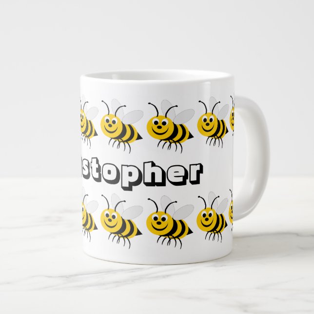 Bee Design Large Coffee Mug (Front Right)