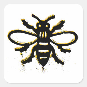 Bee design square sticker