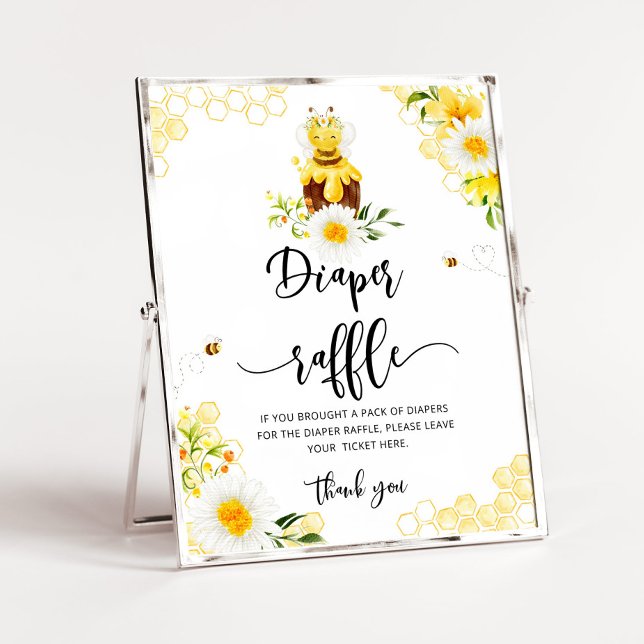 Bee diaper raffle baby shower sign (Creator Uploaded)