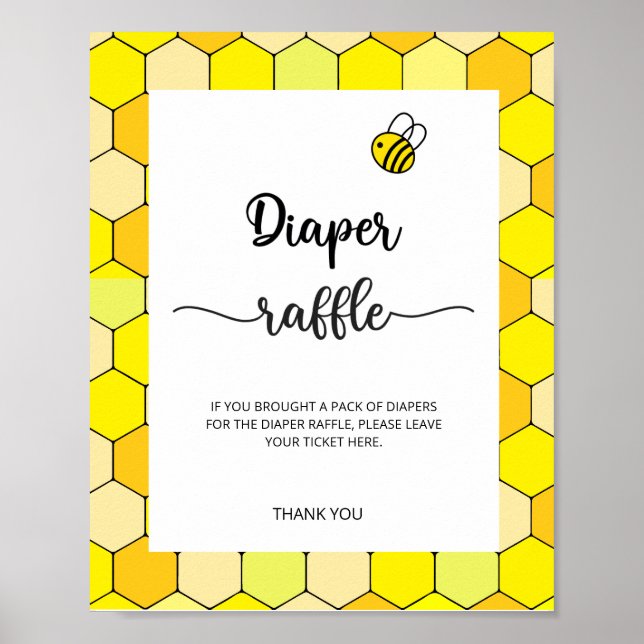 Bee diaper raffle poster (Front)