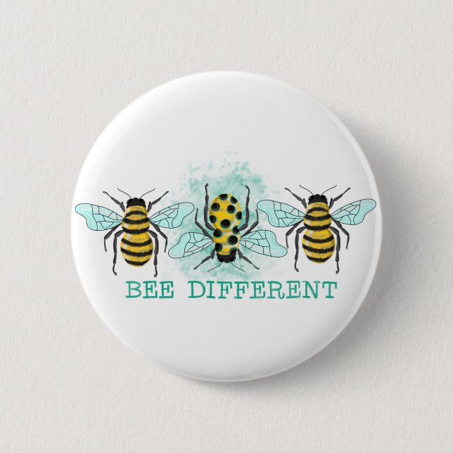Bee Different Bumble Bee Trio 6 Cm Round Badge (Front)