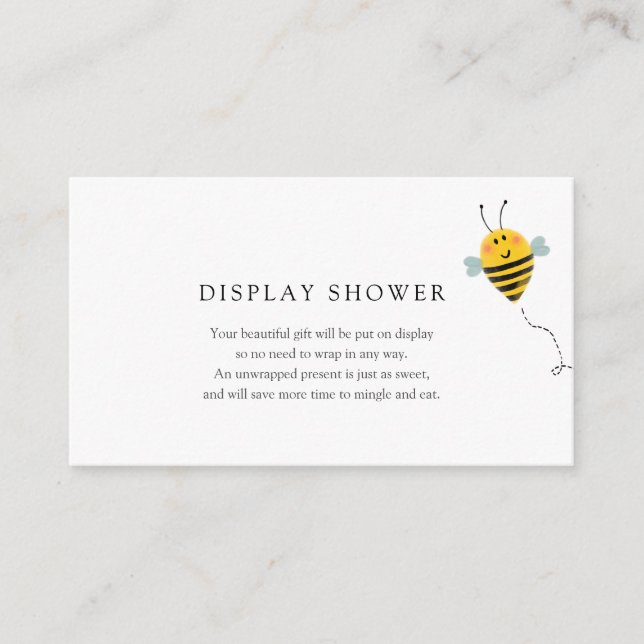 Bee Display Baby Shower insert card (Front)