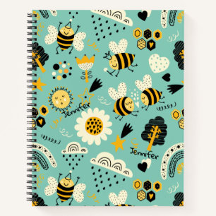 Bee Doodle Me Add Name Colour On Back Notebook