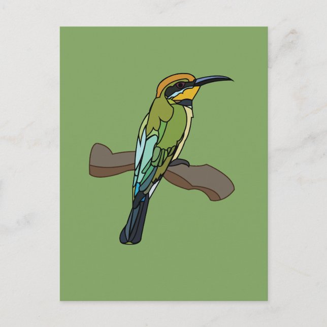 Bee-Eater Bird Art Wildlife Postcard (Front)