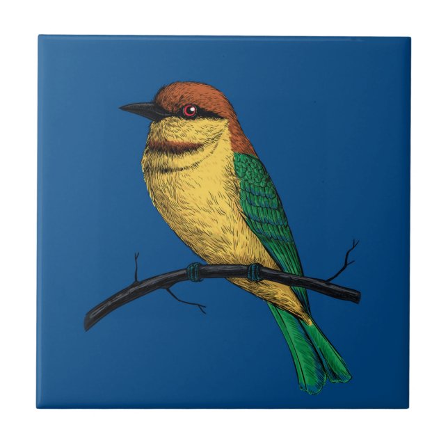 Bee eater ceramic tile (Front)