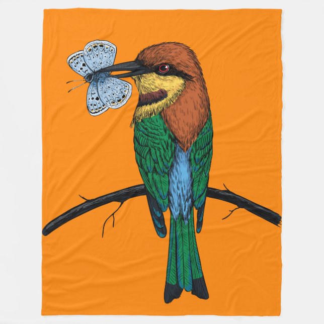 Bee eater fleece blanket (Front)