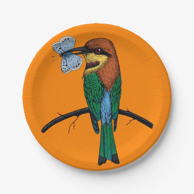 Bee eater paper plate (Front)