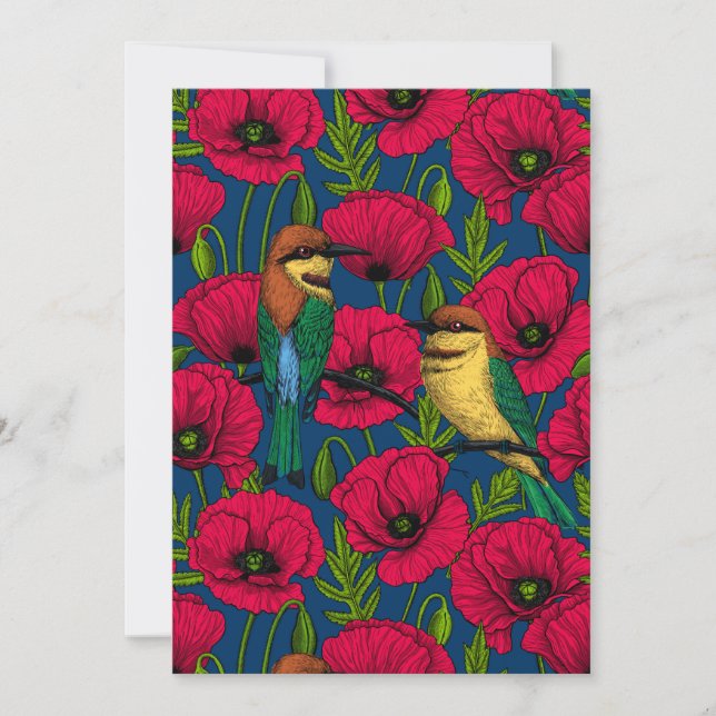 Bee eaters and poppies (Front)