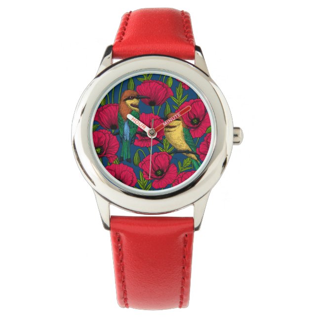 Bee eaters and poppies watch (Front)