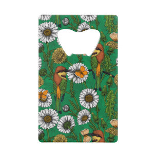 Bee eaters on a spring meadow