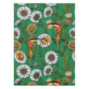 Bee eaters on a spring meadow tablecloth