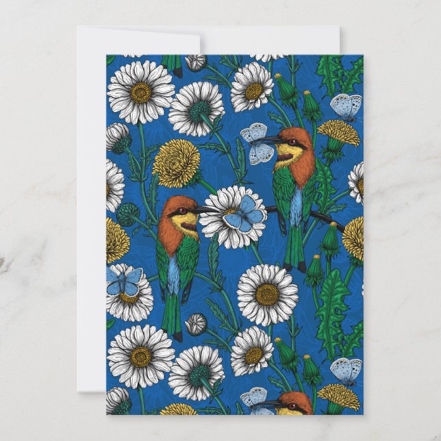 Bee eaters on blue (Front)