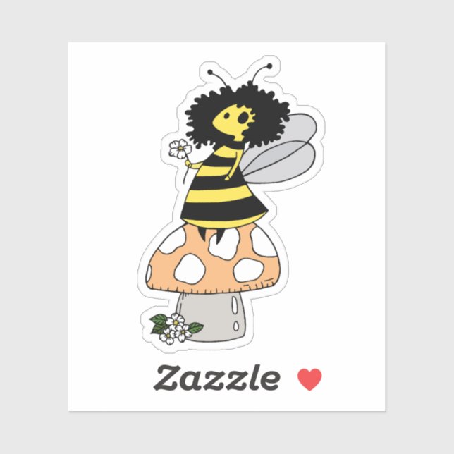 Bee Fairy And Mushroom Sticker (Sheet)