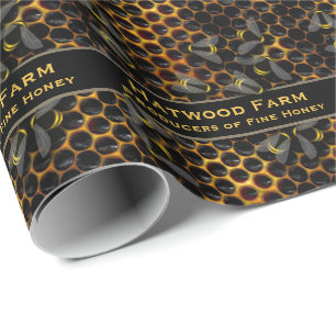 Bee farm honey comb beekeeper bee farm wrapping paper