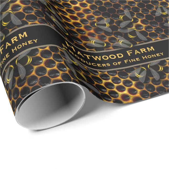 Bee farm honey comb beekeeper bee farm wrapping paper (Roll Corner)
