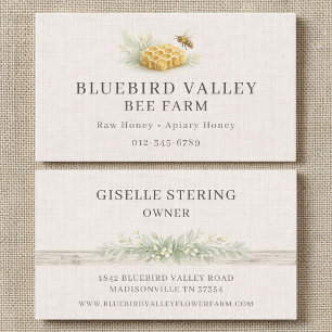Bee Farm Honey Shabby Chic Linen Country Business Card