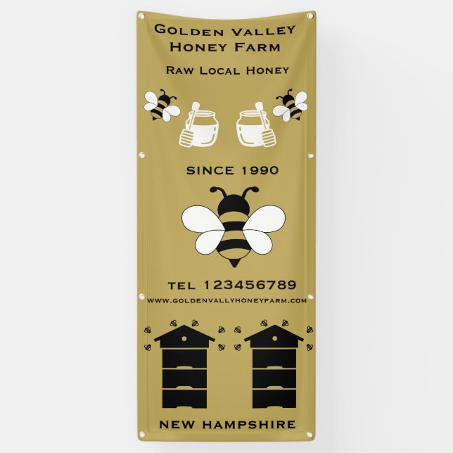 Bee Farmer Apiary Banner (Vertical)