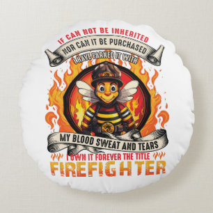 Bee Firefighter Round Cushion