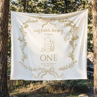 Bee First Birthday Banner Our Little Hunny Tapestry