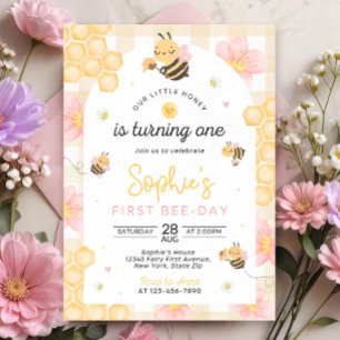 Bee First Birthday Invitation, Sweet To Bee One  Invitation