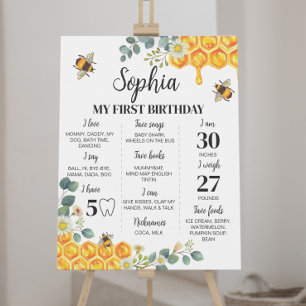 Bee First Birthday Milestone Sign