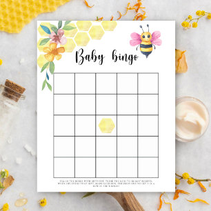 Bee floral - Baby shower bingo game