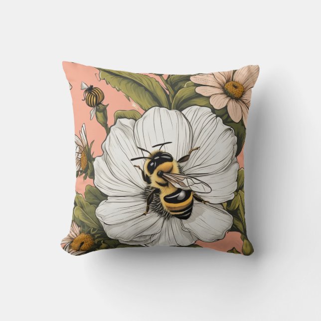 Bee Floral Cushion (Front)