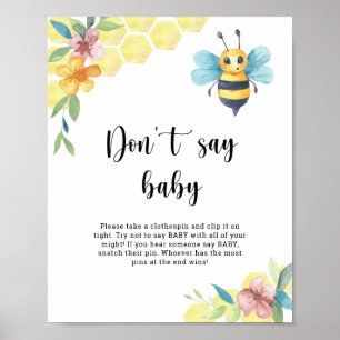 Bee floral - Don't say baby Poster