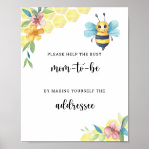 Bee floral - Help the Busy Mum-to-Be Poster