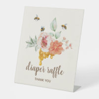 Bee Floral Honeycomb Baby Shower Diaper Raffle