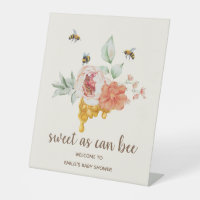Bee Floral Honeycomb Baby Shower Welcome