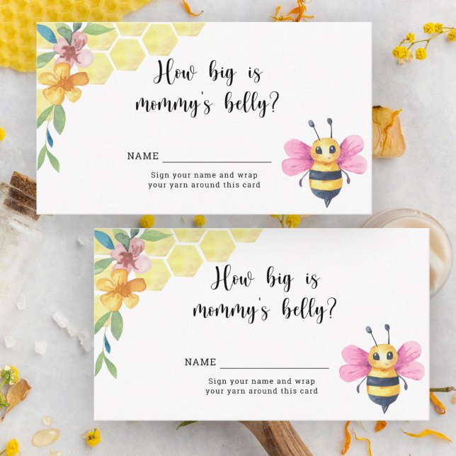 Bee floral - how big is mummy's belly enclosure card (Creator Uploaded)