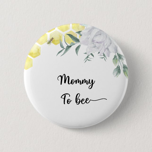 Bee floral. Mommy to be  6 Cm Round Badge (Front)