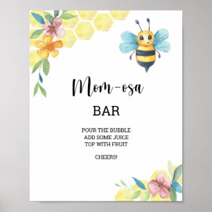 Bee floral \ Mum-osa bar  Poster