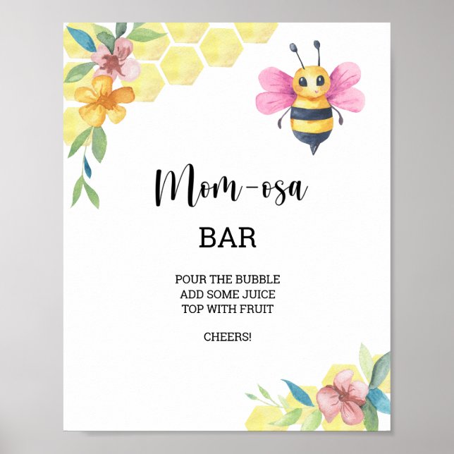 Bee floral \ Mum-osa bar  Poster (Front)