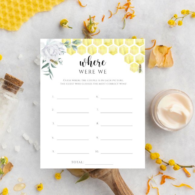 Bee floral Where were we bridal shower game (Creator Uploaded)