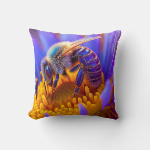Bee Flower Calm Tranquil Nature Peaceful Season Cushion