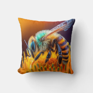 Bee Flower Calm Tranquil Nature Peaceful Season Cushion