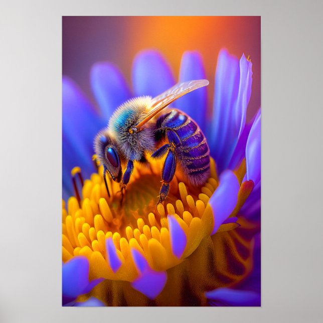 Bee Flower Calm Tranquil Nature Peaceful Season  Poster (Front)