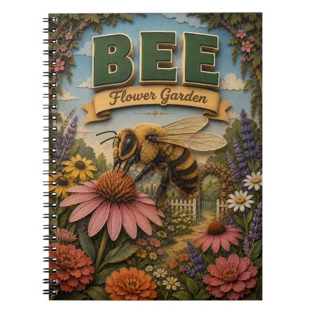 Bee Flower Garden POPCUT Notebook (Front)
