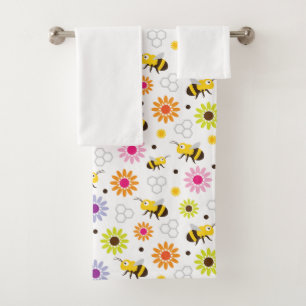 Bee & Flowers Bath Towel Set