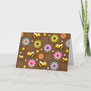 Bee & Flowers Card