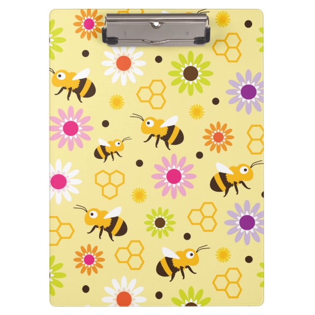 Bee & Flowers Clipboard (Front)