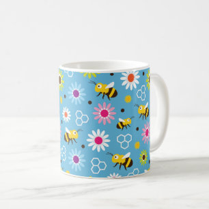 Bee & Flowers Coffee Mug