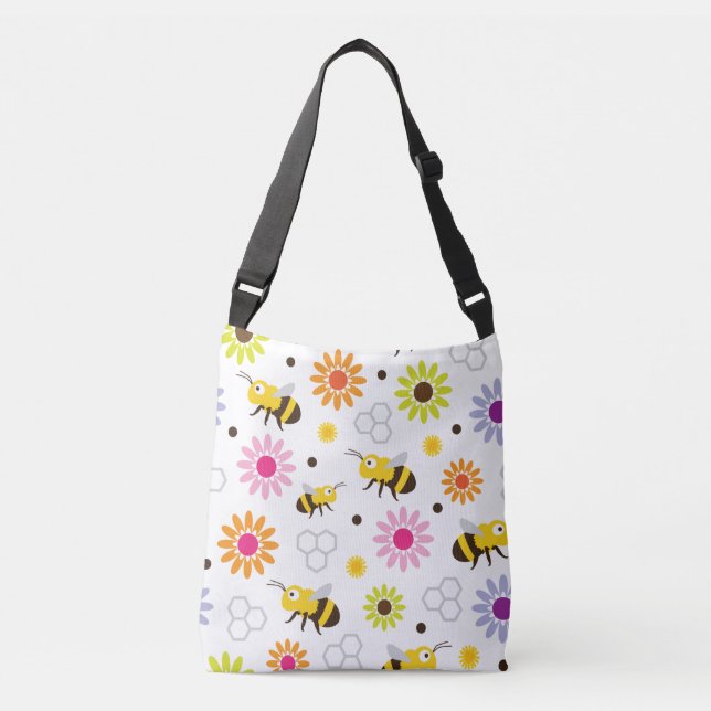 Bee & Flowers Crossbody Bag (Front)